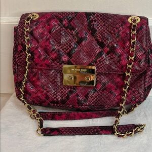 Michael Kors Sloan Large Quilted Embossed-Leather Shoulder Bag